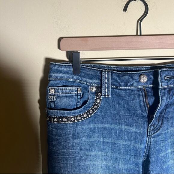 MISS ME bedazzled white stitch bootcut hands 31 - Picture 6 of 6